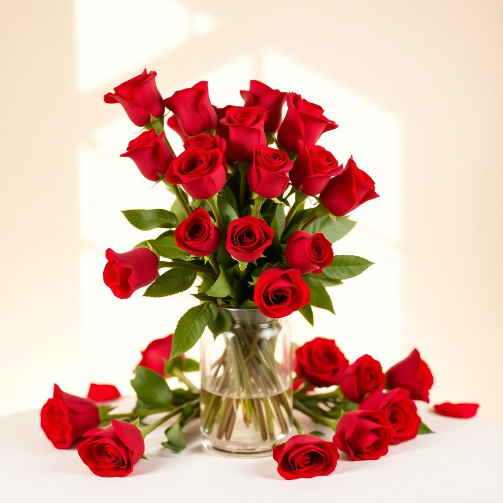Beautiful Roses Vased